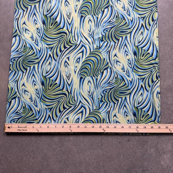 VTG Express Tricot Shift Dress Womens S Green Preowned Midi Sleeveless Swirl - Picture 7 of 7